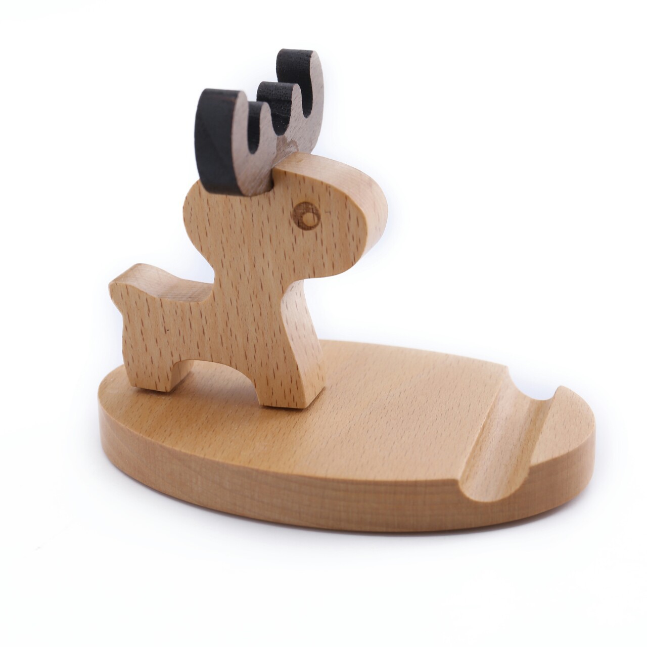 Soporte para teléfono móvil de dibujos animados animal soporte para teléfono móvil de madera maciza soporte para teléfono móvil perezoso base de madera de haya decoración creativa para el hogar