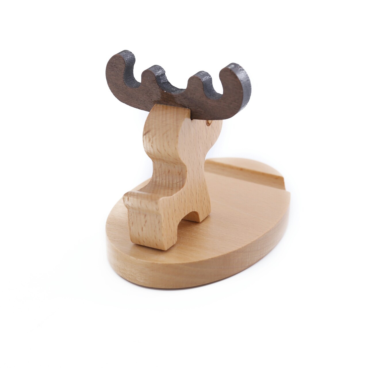 Soporte para teléfono móvil de dibujos animados animal soporte para teléfono móvil de madera maciza soporte para teléfono móvil perezoso base de madera de haya decoración creativa para el hogar
