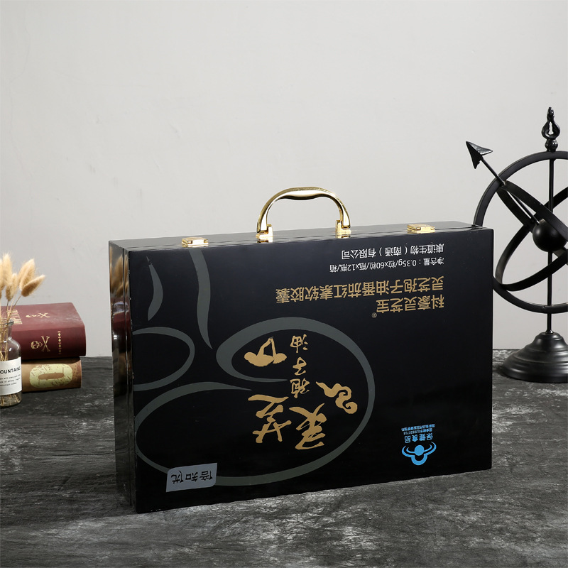高档木质保健品喷油盒灵芝保健胶囊包装盒翻盖油漆保健盒药盒