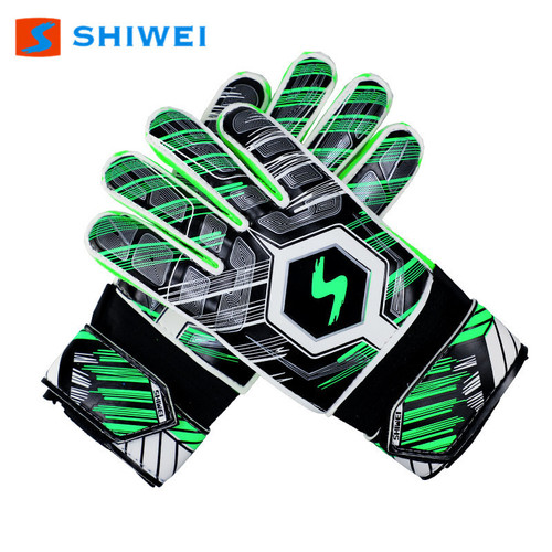 Shiwei cross-border new model children's adult football goalkeeper gloves goalkeeper gloves latex non-slip breathable wear-resistant