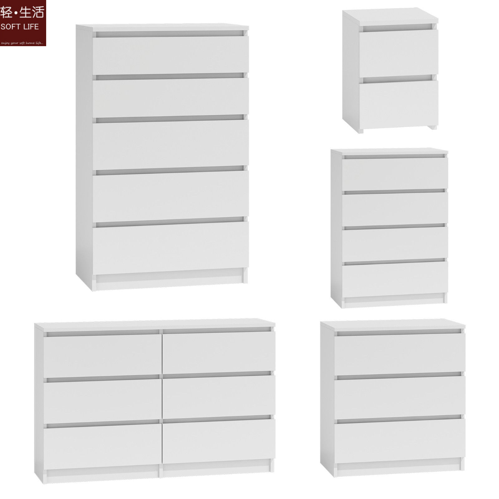 Los fabricantes suministran los muebles del dormitorio gabinete del cajón del gabinete del lado simple armario del cajón horizontal gabinete de almacenamiento