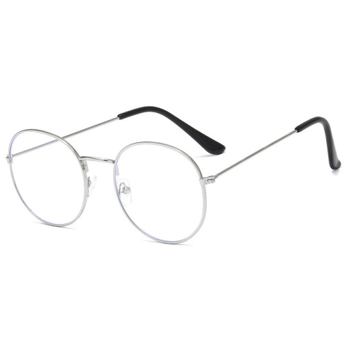 Circular Retro Flat-Sided Frame Computer Glasses for Men and Women, Blue Light Blocking Radiation Protection 2325