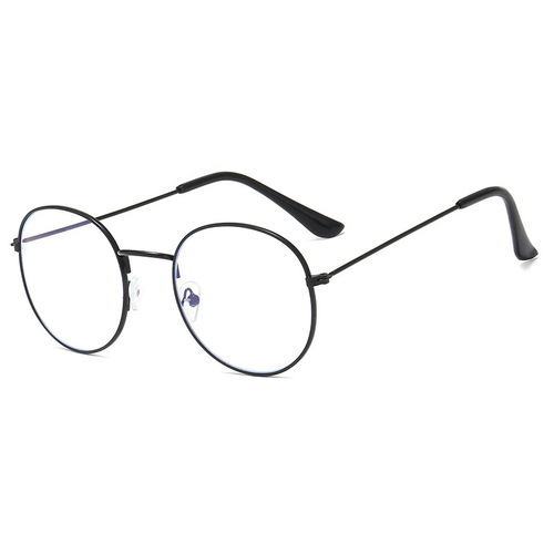 Circular Retro Flat-Sided Frame Computer Glasses for Men and Women, Blue Light Blocking Radiation Protection 2325