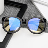 Black crude box minimalist new Korean literary summer lazy concave shape flat glasses box female big round face is thin