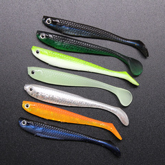 Multicolor Band Eye Dual-Tail 6cm Soft Bait Lure for Gravel, Pike, and Bass Fishing Tackle Fishing Gear