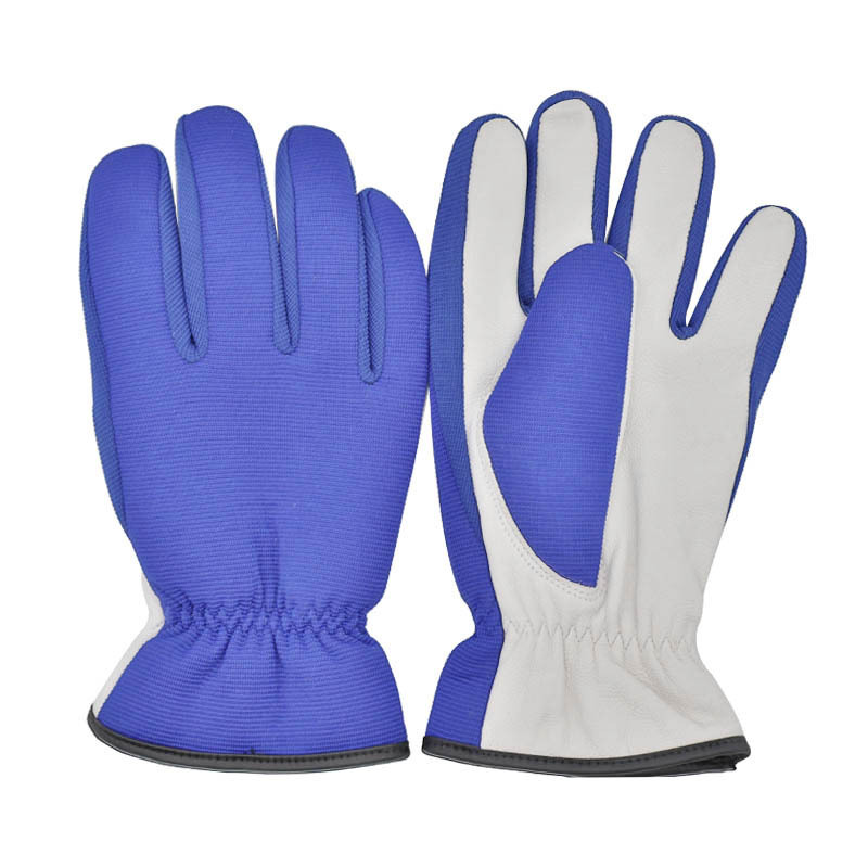 楼梯布耐磨防滑掌心皮革袖口松紧建筑机械修理劳保防护作业手套