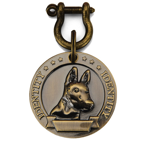 Embossed dog tag identity tag anti-lost tag engraving pet pure bronze medal Golden Retriever Bulldog Husky listing wholesale