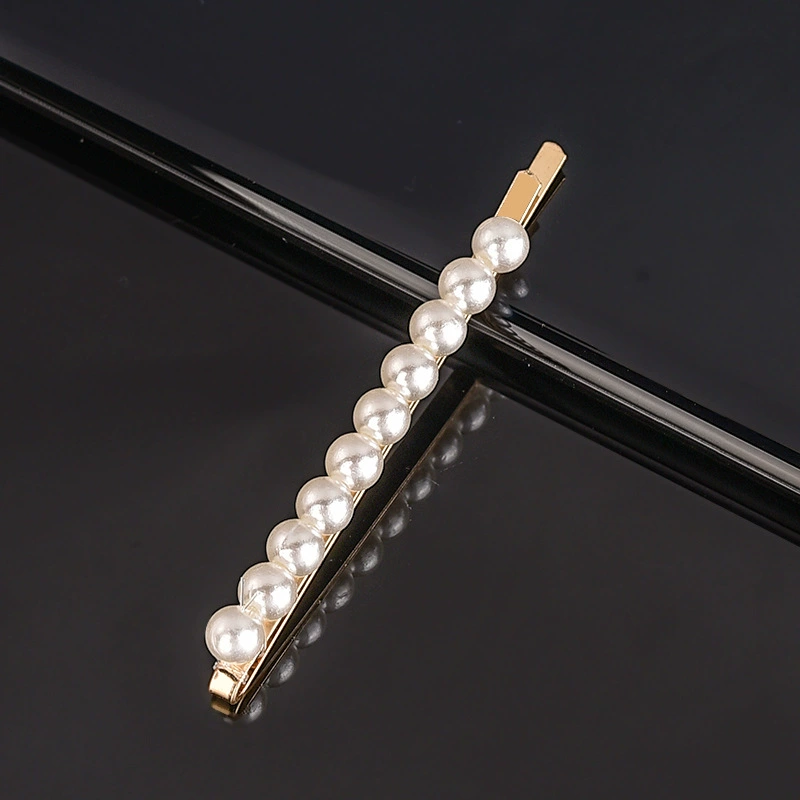 handmade Pearl Hair Clip, Woven Bow Design, 9 cm, Korean Simple Elegant