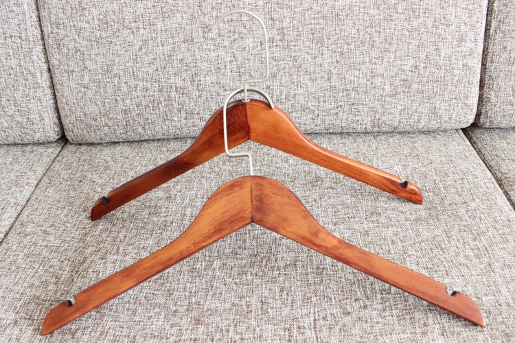 Wood Hanger (Guilin Ruisen) 42 cm — Natural Wood, With or Without Trouser Bar