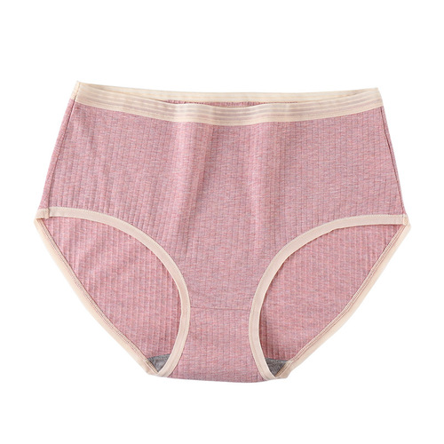 Fat mm 200 pounds comfortable plus size colorful cotton high waist underwear for women pure cotton new graphene antibacterial triangle underwear