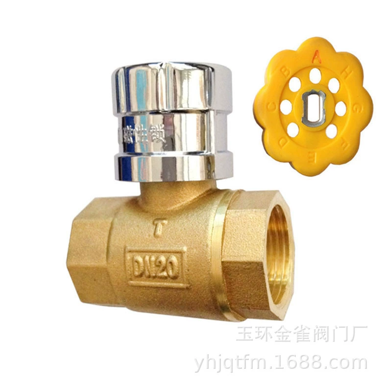 Поставка 101 латунный Магнитный шаровой клапан соединенный шаровой клапан Отопление письмо ключ резьба Винт блокировки клапана