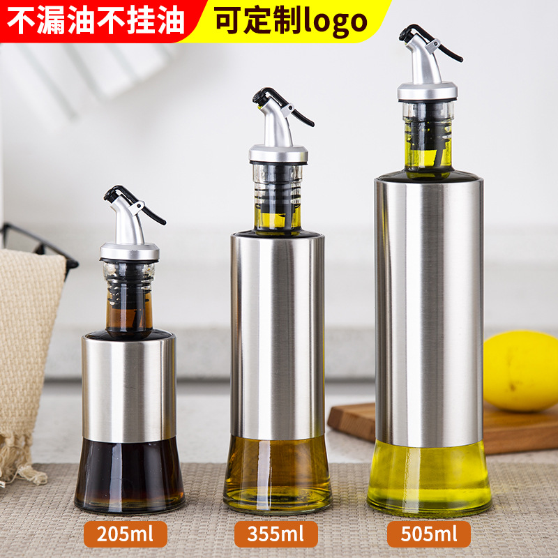 Directo de fábrica de acero inoxidable engrasador botella de aceite suministros de cocina botella de condimento botella de salsa botella de vinagre botella de perfume