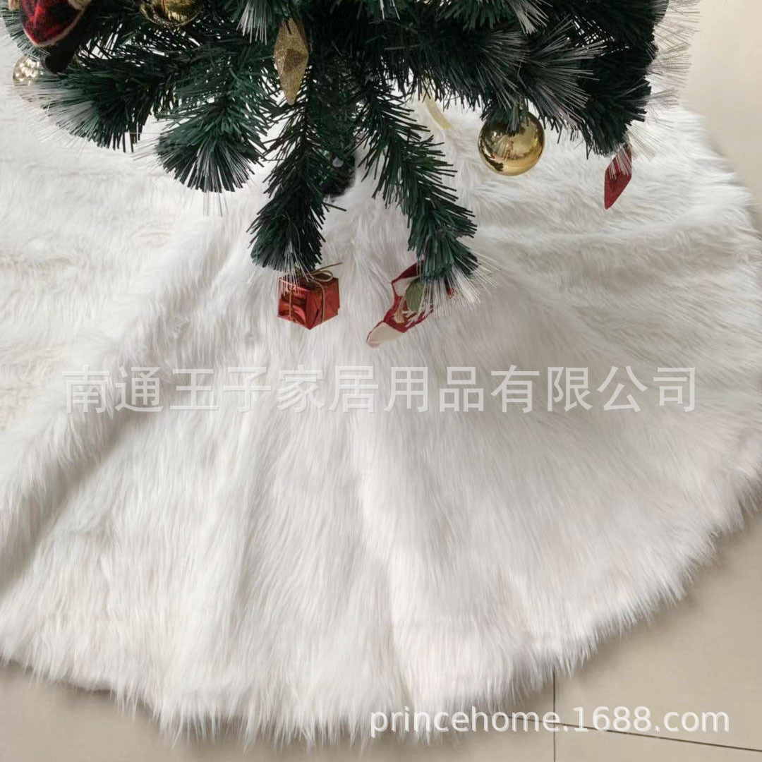 Solanduo blanco puro felpa árbol falda Navidad piel árbol falda Navidad decoración árbol falda Navidad suministros al por mayor image 4