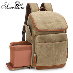 New casual photography bag SLR backpack camera backpack waterproof large capacity batik canvas outdoor bag