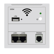 86型酒店宾馆客房路由器无线WIFI插座嵌入墙壁式300M双网口面板AP