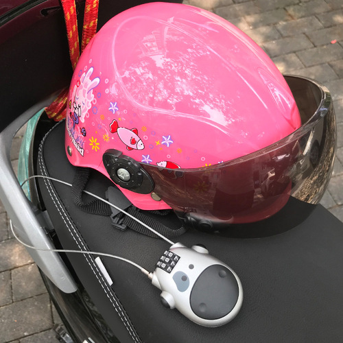 Cartoon cow telescopic steel cable wire rope password lock suitcase clothing sled motorcycle helmet lock