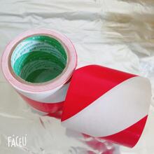 PVC红白警示胶带宽10cm长33米地板胶带绝缘地面警示胶带