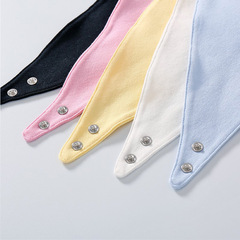Cotton Baby Triangle Bibs Newborn Baby Triangular Bibs with Snap Buttons, Solid Color Children's Bibs