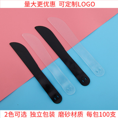 disposable 21 Same item thickening Cake knife Bread knife black Scrub Smiling face Tampons Independent packing goods in stock