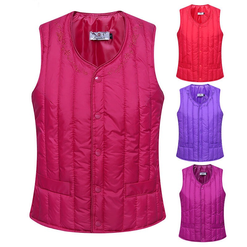 Close-fitting vest women's short autumn and winter mom plus size waistcoat middle-aged and elderly warm women's inner down cotton vest