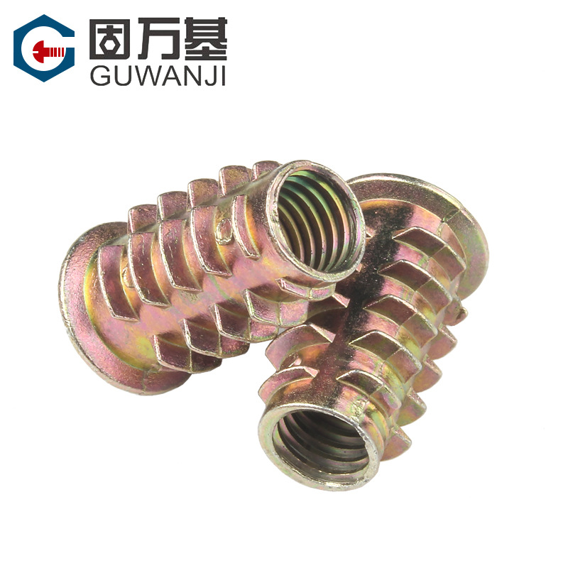 Aleación de hierro trapezoidal interno y externo dientes tuerca muebles hexágono piezas incrustadas tapón de rosca tornillo tipo T M4M5M6M8M10