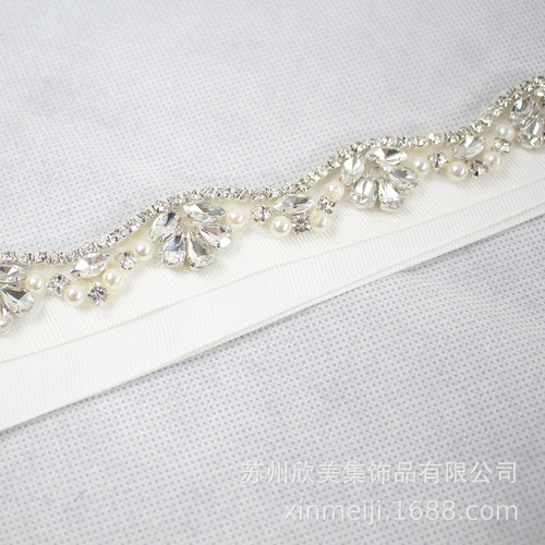 Y009 Korean style wavy diamond piece bridal girdle versatile slimming wedding dress accessories wedding belt