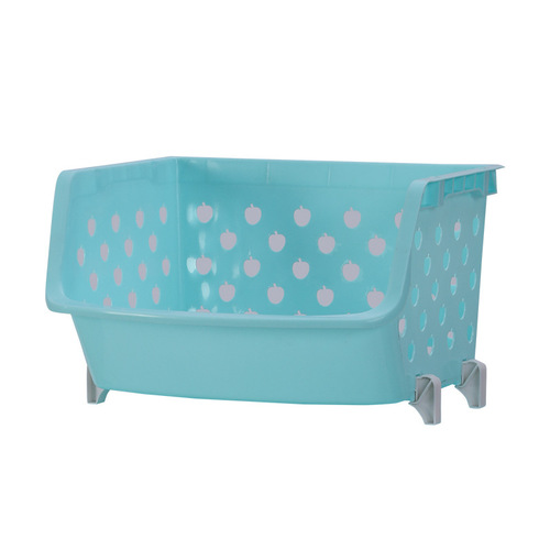 Kitchen plastic shelf floor-standing multi-layer stackable snack storage rack multi-purpose vegetable and fruit basket storage basket