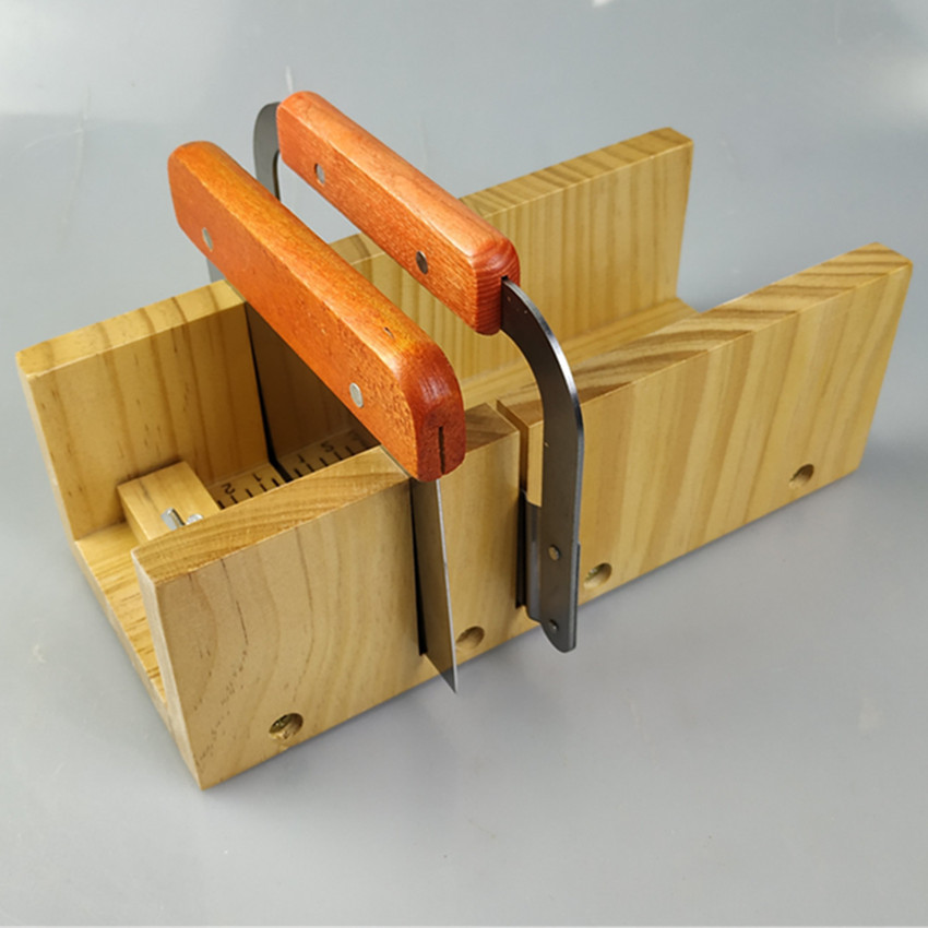 Jabón hecho a mano Jabón cortador de madera maciza doble ranura para tarjeta de corte Tabla de jabón más onda cuchillo plano con traje de fábrica Nuevo producto