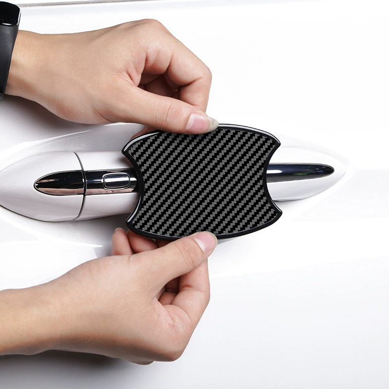 TRD наклейка на дверную чашу автомобиля Дверная ручка Защитная пленка краска устойчивая к царапинам украшение из углеродного волокна Универсальный