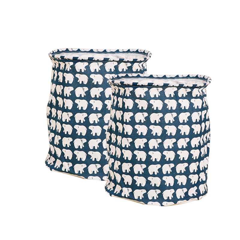 Cuarto de baño cesta de lavandería cesta de la ropa tela de algodón y lino Cubo de almacenamiento cesta de lavandería plegable bolsa de almacenamiento de juguete
