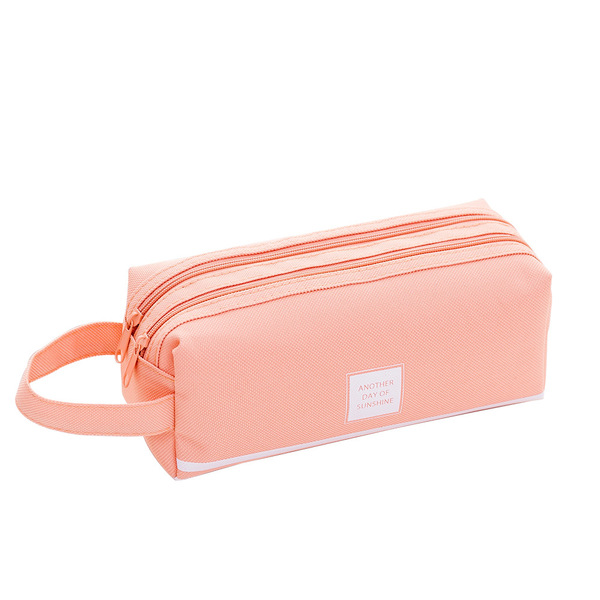 double-layer capacious pencil case for students with zipper