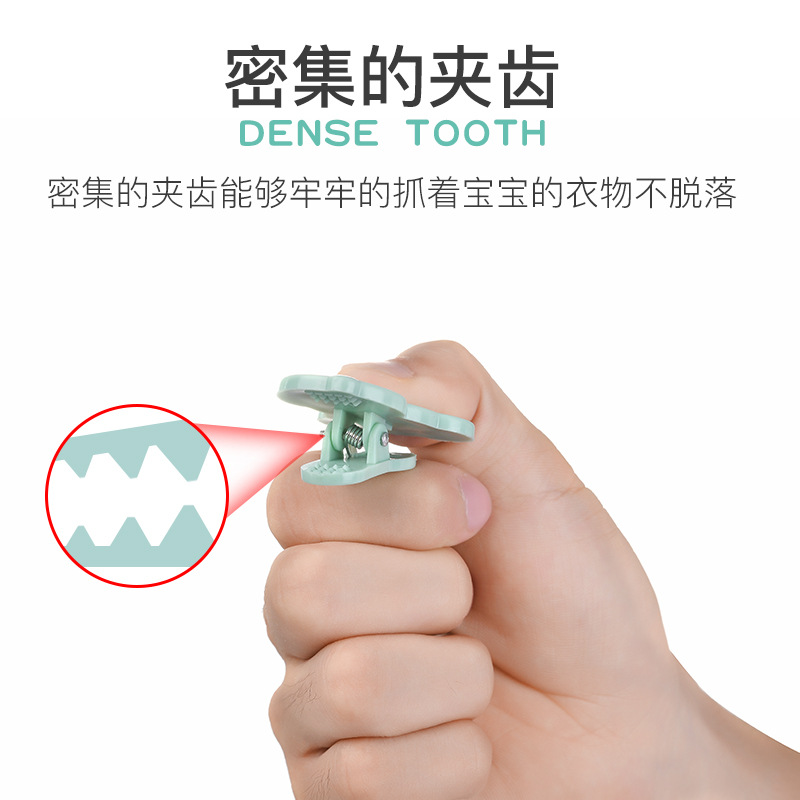 Chupete directo de fábrica cadena anti-gota Cadena de chupete negrita hebilla de seguridad clip bebé chupete cadena anti-perdida