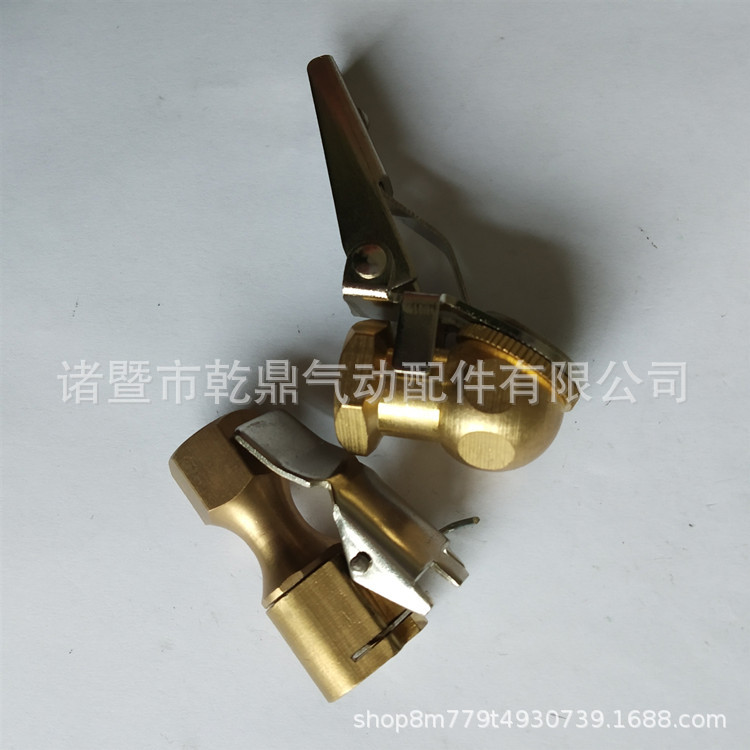 打气嘴 打气夹子汽车黄铜打气夹头 夹头打气嘴 高品质打气夹