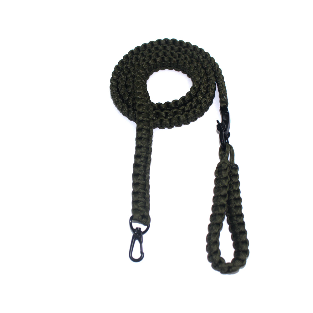 户外宠物用品牵引绳尼龙平结伞绳编织中犬狗绳狗链重力带