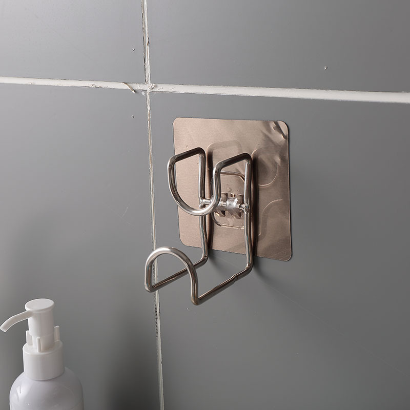 Bathroom Stainless Steel Washbasin Hook Bathroom Traceless Nail-Free Adhesive Hook Wall Suction Cup Hanging Washbasin Rack