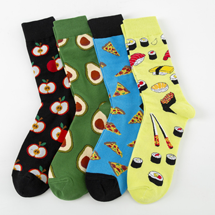 New Colorful Trendy Socks Colorful Gourmet Socks Casual Cotton Socks European and American Street Trend Mid calf Socks Wholesale_voghion.com