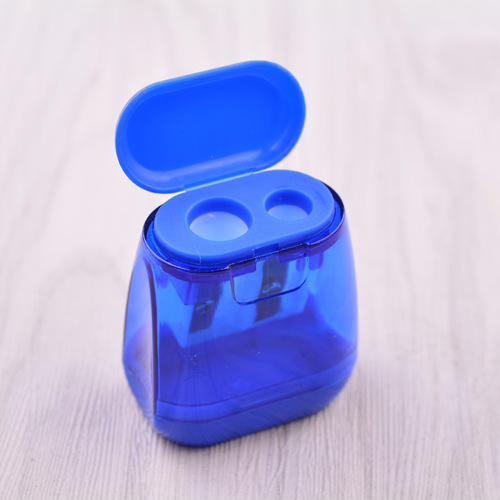 New double-hole pencil sharpener plastic cover pencil sharpener pencil turner cute children's pencil sharpener pencil planer printable
