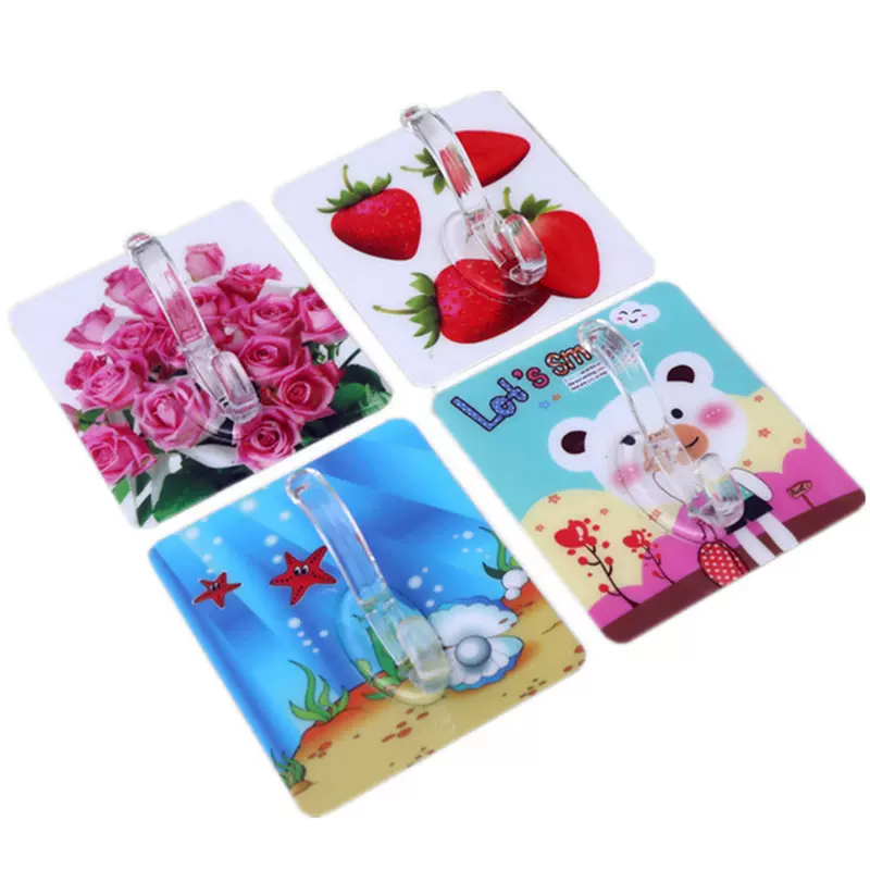 粘钩衣帽钩厨房浴室墙壁粘胶挂钩免打孔塑料无痕水晶双钩壁挂式