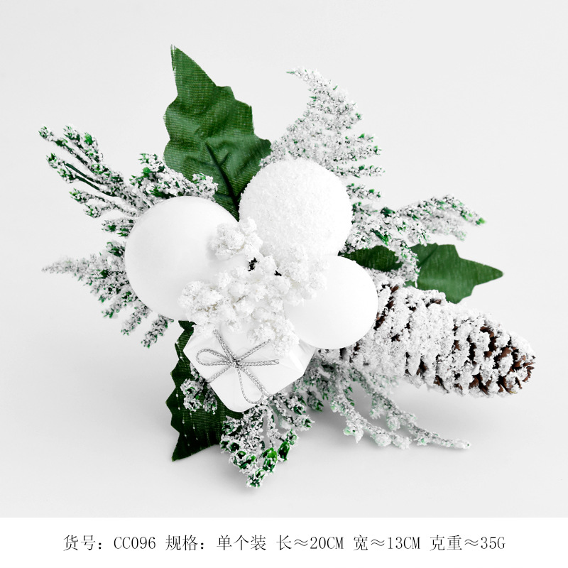 Nuevo arreglo de Navidad oro y plata rojo BOLA DE Navidad arreglo abeto Pino fruta arreglo simulación Navidad decoración arreglo flor