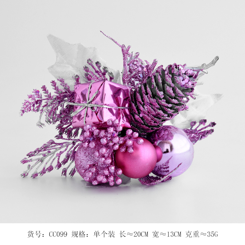 Nuevo arreglo de Navidad oro y plata rojo BOLA DE Navidad arreglo abeto Pino fruta arreglo simulación Navidad decoración arreglo flor