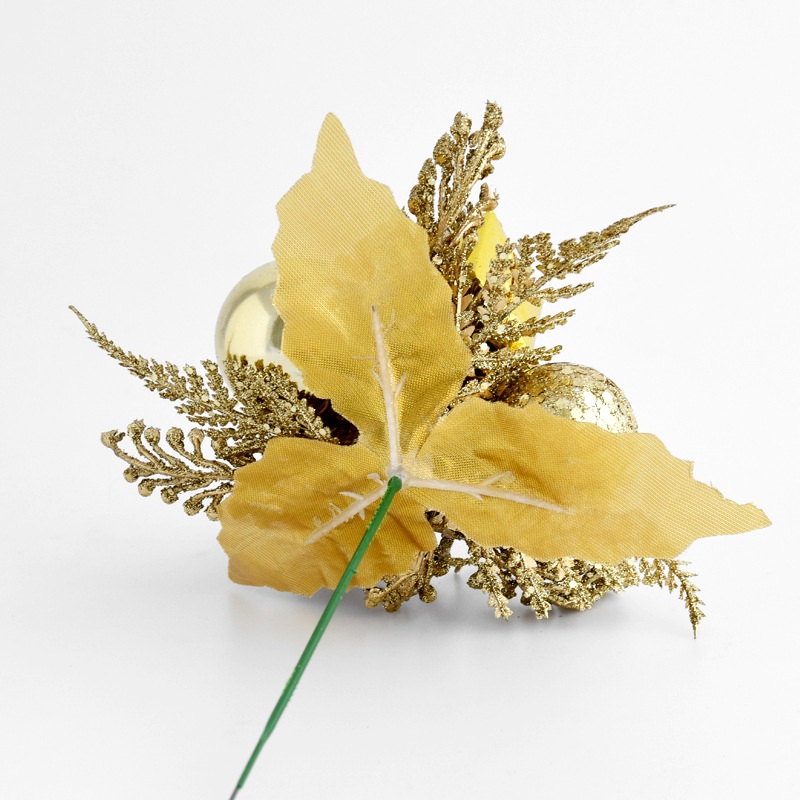 Nuevo arreglo de Navidad oro y plata rojo BOLA DE Navidad arreglo abeto Pino fruta arreglo simulación Navidad decoración arreglo flor