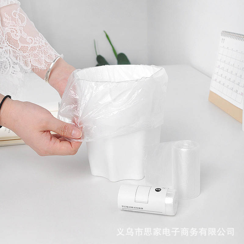 30 PCs thick white desktop small size garbage bag household car mini garbage bag disposable garbage plastic