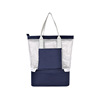 Double-layer capacious mesh bag, beach waterproof bag, thermos, handheld purse, beach style