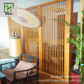 立豪竹制品厂加工定做竹屏风竹木格栅木隔断竹花格竹制门全屋定制