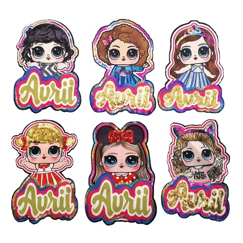 Printed label PET computer embroidery box bags clothing accessories cross-border supply cartoon animation embroidery fabric patches patches