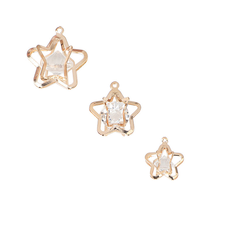 Amor creativo personalizado de cinco estrellas accesorios de joyería material de bricolaje pendientes pulsera con colgante de diamantes colgante pequeño