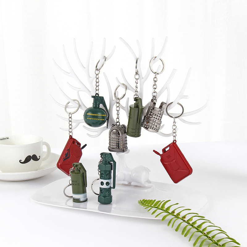 Factory Direct Sales Popular Spot Peace Elite Playerunknown's Battlegrounds Chicken Grenade Fuel Tank Alloy Keychain Pendant