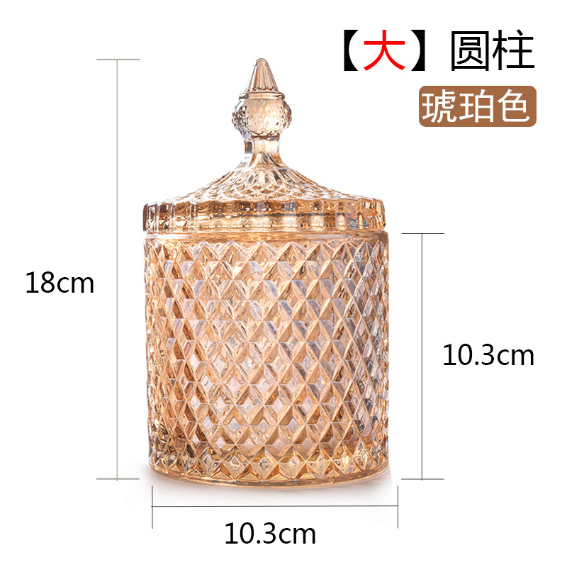 Tarro de caramelo de color de vidrio galvanoplastia caja de joyería de almacenamiento cubo tarro de azúcar fruta seca merienda tarro de condimento de color tarro de almacenamiento