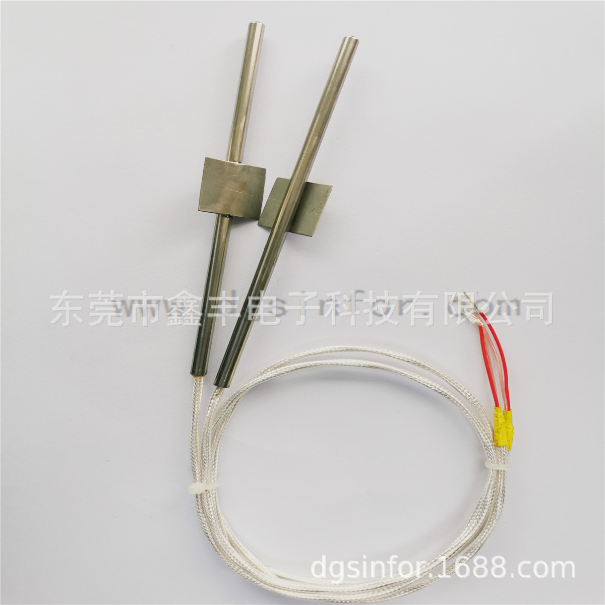 PT100铂热电阻耐高温温度传感器不锈钢管5*200焊挡板玻纤线测温