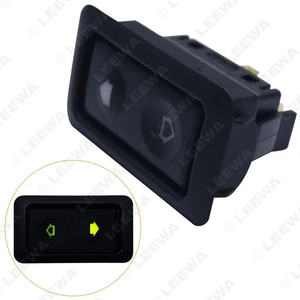 Universal 6Pin 12V 24V avtomobil elektrik şüşə qaldırıcı açarı, yaşıl işıq